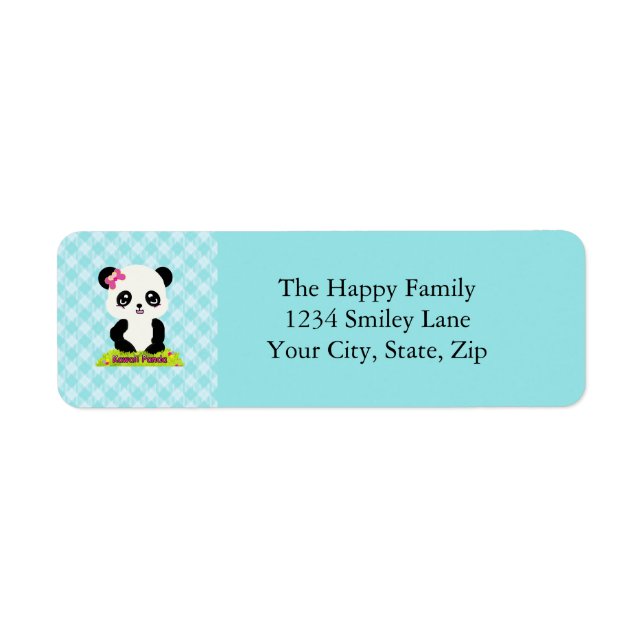 Etiqueta Kawaii Panda Endereço Labels (Frente)