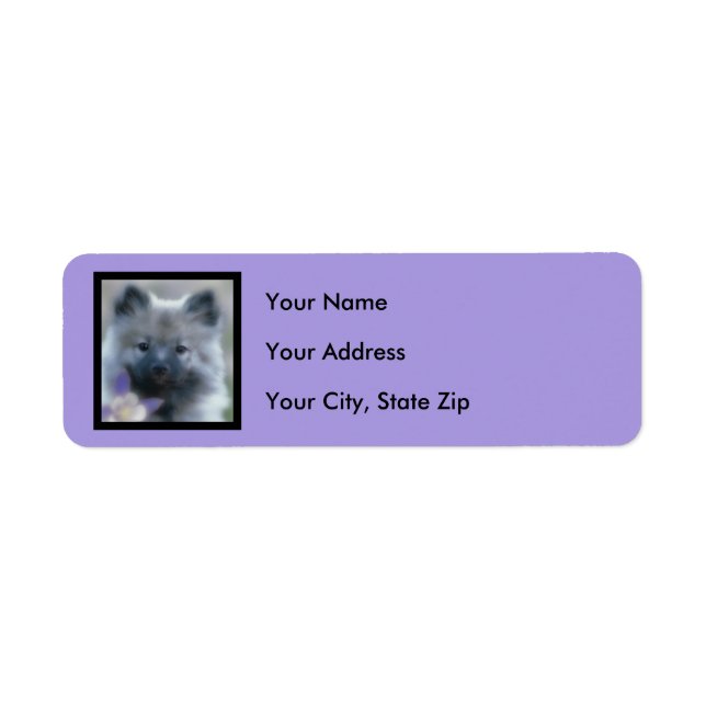 Etiqueta Keeshond e Columbine - Fotografia de Cães (Frente)