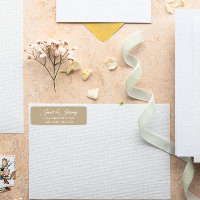 Khaki Stylized Names Endereço de devolução de casa