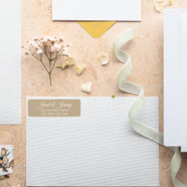 Etiqueta Khaki Stylized Names Endereço de devolução de casa