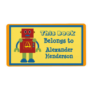 Etiqueta Kids Robot Monographic Book Sticker