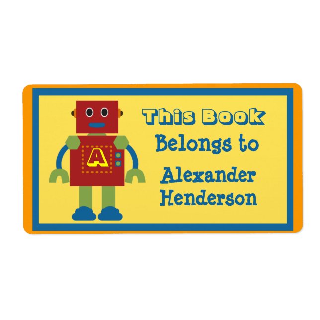 Etiqueta Kids Robot Monographic Book Sticker (Frente)