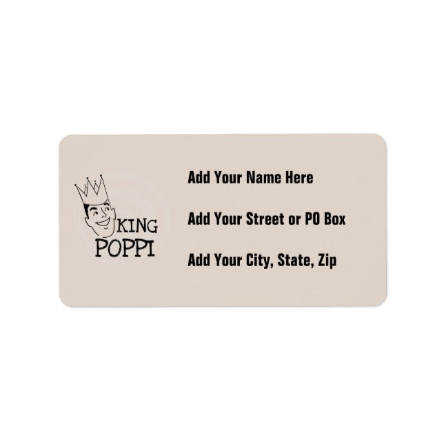 Etiqueta King Poppi T-shirts e presentes (Frente)