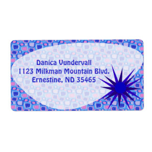 Etiqueta Kitschy Divertido Padrão Anos 50 Arte do Século de