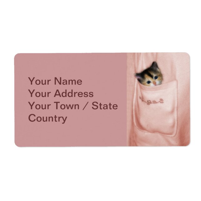 Etiqueta Kitten no bolso 2 (Frente)