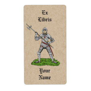 Etiqueta Knight Bookplate Inglês do século XV