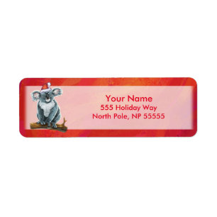 Etiqueta Koala Bear Christmas