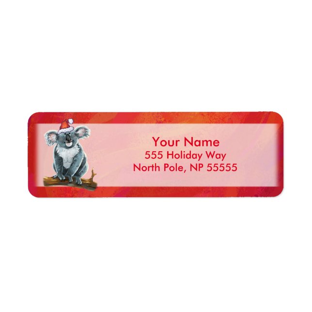 Etiqueta Koala Bear Christmas (Frente)