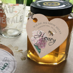 Etiqueta Kraft Heart Honey Jar Hang
