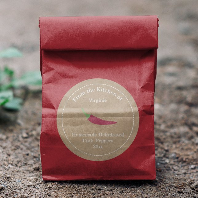 Etiqueta Kraft & Rustic Chili Peppers (Kraft & Rustic Chili Peppers Label Sticker)