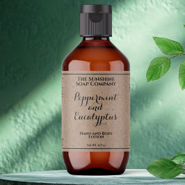 Etiqueta Kraft w curly text cosmetics bottle label 