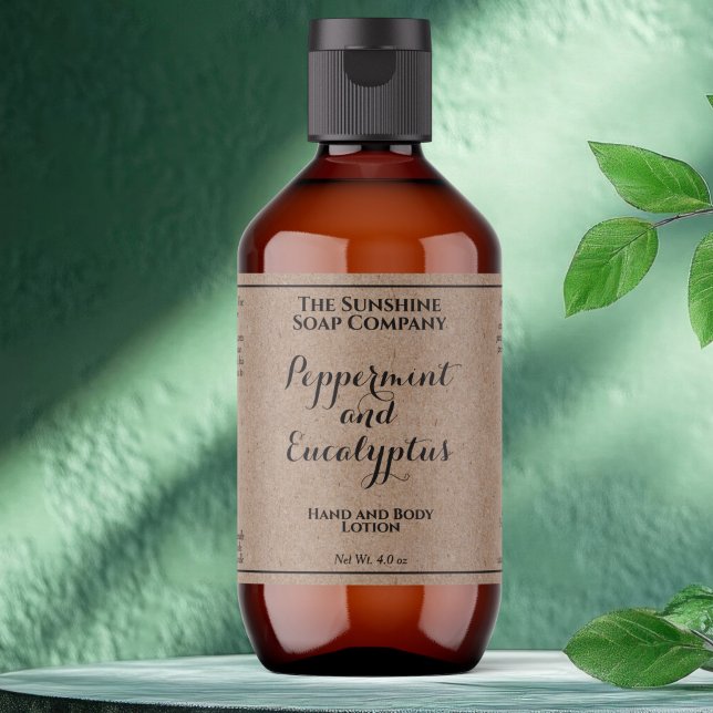 Etiqueta Kraft w curly text cosmetics bottle label  (Criador carregado)