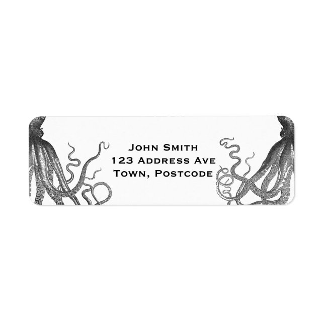 Etiqueta Kraken - Octopus Gigante Negro / Cthulu (Frente)