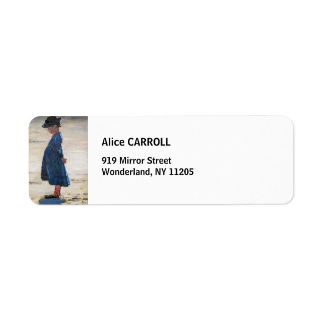 Etiqueta Kroyer - Menina parada em Skagen Beach (Frente)