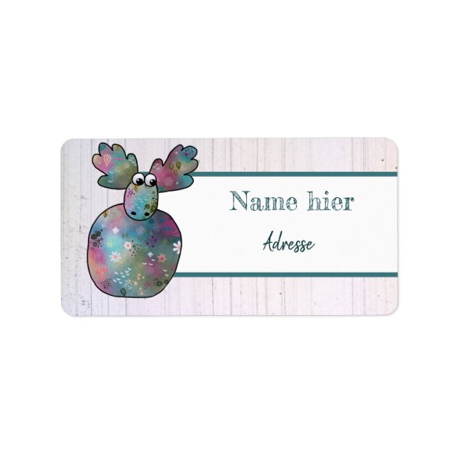 Etiqueta Kunterbunter Elch (Frente)