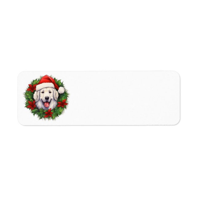 Etiqueta Kuvasz Christmas Wreath (Frente)