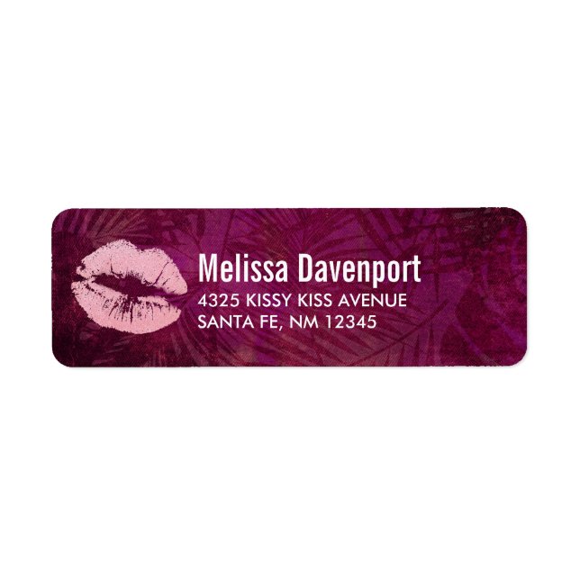 Etiqueta Lábios de brilho rosados sexy brilhantes (Frente)