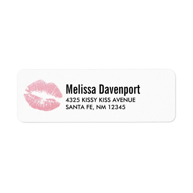 Etiqueta Lábios de brilho rosados sexy brilhantes (Frente)