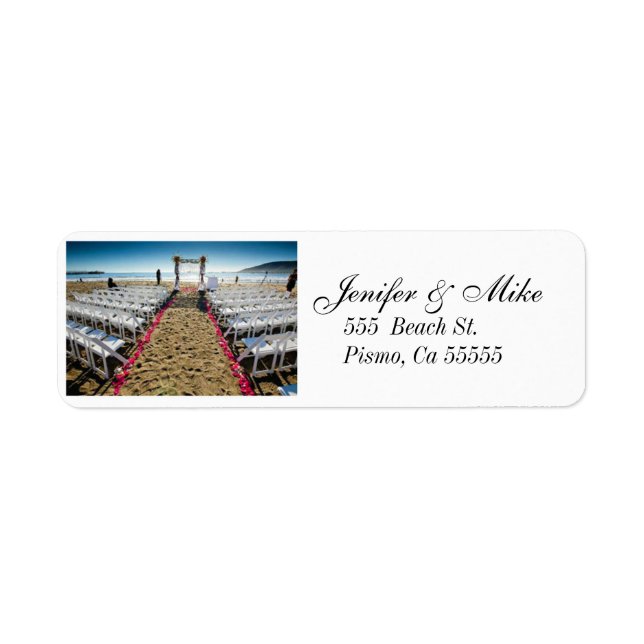 Etiqueta labirinto de casamento de praia (Frente)