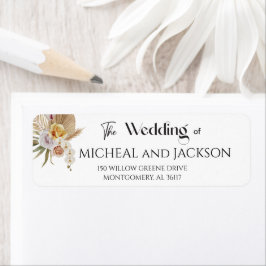 Etiqueta Laboratório de Casamento Floral de Boêmia Moderna