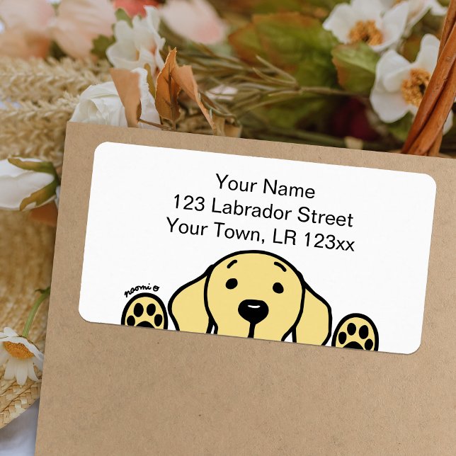 Etiqueta Labrador Amarelo te observando (Yellow Labrador Watching You design Return Address Labels for Yellow Labrador Owners.  Personalized.)