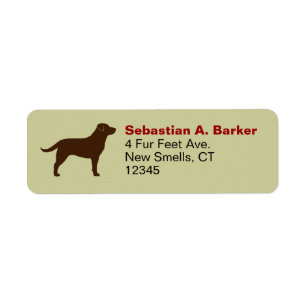 Etiqueta Labrador de Chocolate Labrador Retriever Silhouter