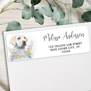 Etiqueta Labrador Retriever Dog Cute Puppy Return Address