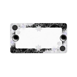 Etiqueta Lace cerâmico Black & snowflake