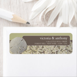 Etiqueta Lace de areia dólar, Casamento de praia de Vintage
