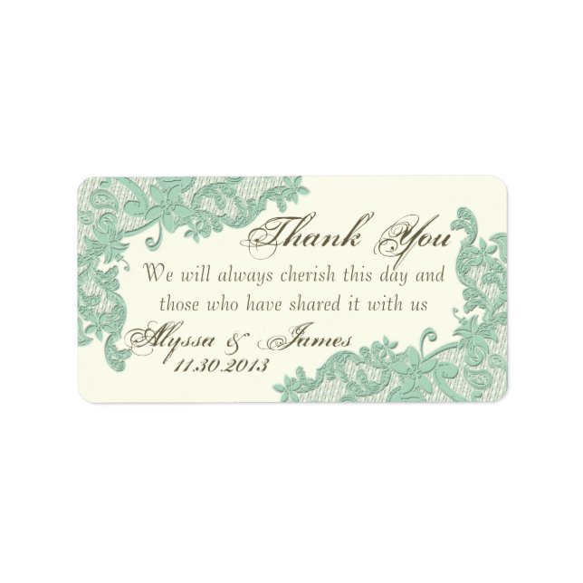 Etiqueta Lace Design Obrigado (Frente)