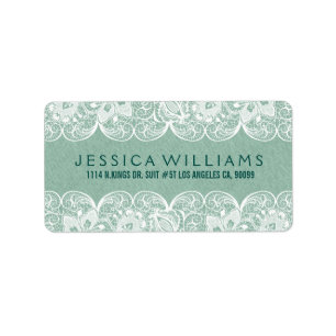 Etiqueta Lace Floral Branco da Linha Faux Verde da Casa Min