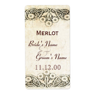 Etiqueta Laço rústico no casamento do país de serapilhei