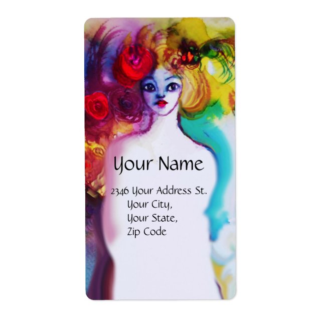 Etiqueta LADY FLORA Beauty Salon Makeup Artista (Frente)