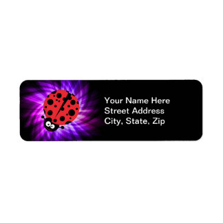 Etiqueta Ladybug Cuto; Roxo