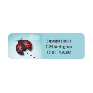 Etiqueta Ladybug do Céu Azul e Vermelho está a caminho