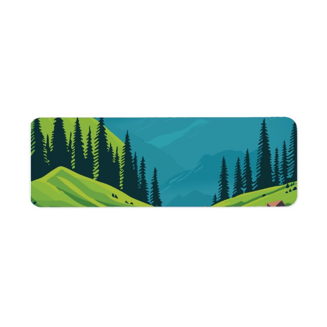 Etiqueta Lago com sombra florestal (Frente)