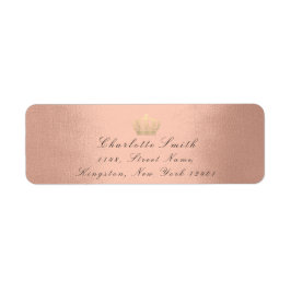 Etiqueta Lâmina de rosa com brilho Dourada RSVP Coroa Princ