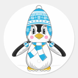 Etiqueta lanoso do pinguim do chapéu