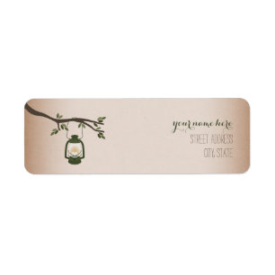 Etiqueta Lanterna de acampamento verde inspirada Cardstock