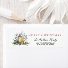 Etiqueta Lanterna de Natal Festa Feliz Natal