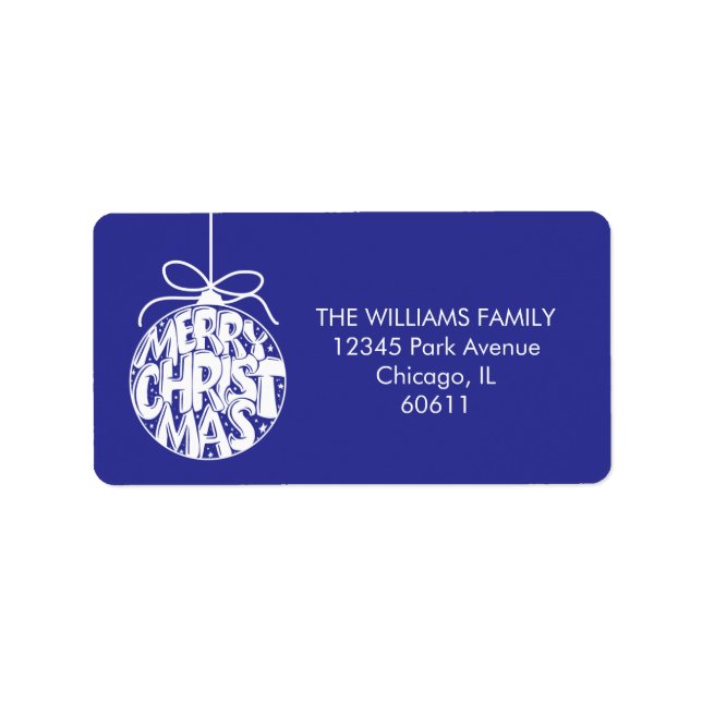 Etiqueta Lapis Merry Christmas Ornament Holiday Endereço (Frente)