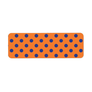 Etiqueta Laranja e Azul Bolinhas