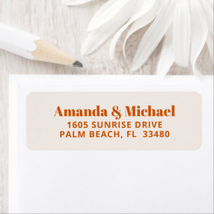 Etiqueta Laranja Mínima Moderna Queimada e Beige Ecru