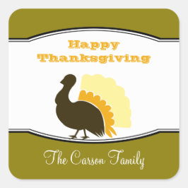 Etiqueta laranja verde-turquia de Ação de Graças