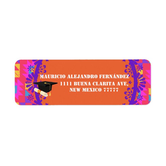 Etiqueta Latino Papel Picado espanhol | Classe de ano (Frente)