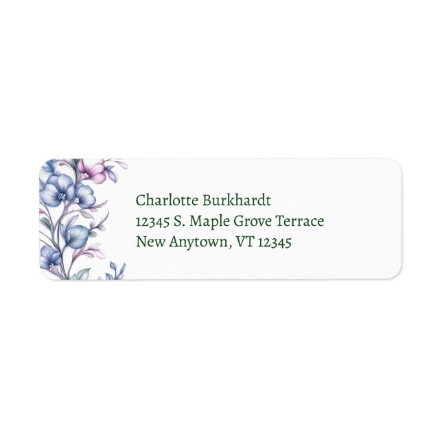 Etiqueta Lavanda Azul Vinha Floral (Frente)