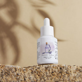 Etiqueta Lavanda Botânica Óleos Essenciais Aquarela