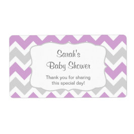 Etiqueta Lavanda Chevron Water Bottle ou favor você persona