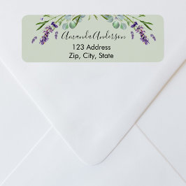 Etiqueta Lavanda eucalipto verde sage endereço de devolução
