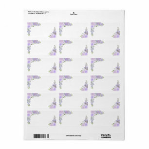 Etiqueta Lavanda Floral Vazio DIY Impressão Endereço de Cas